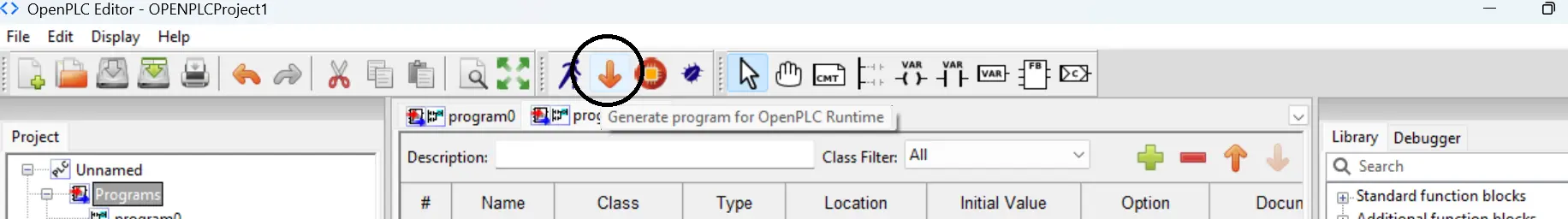 Generate Program for Openplc Runtime