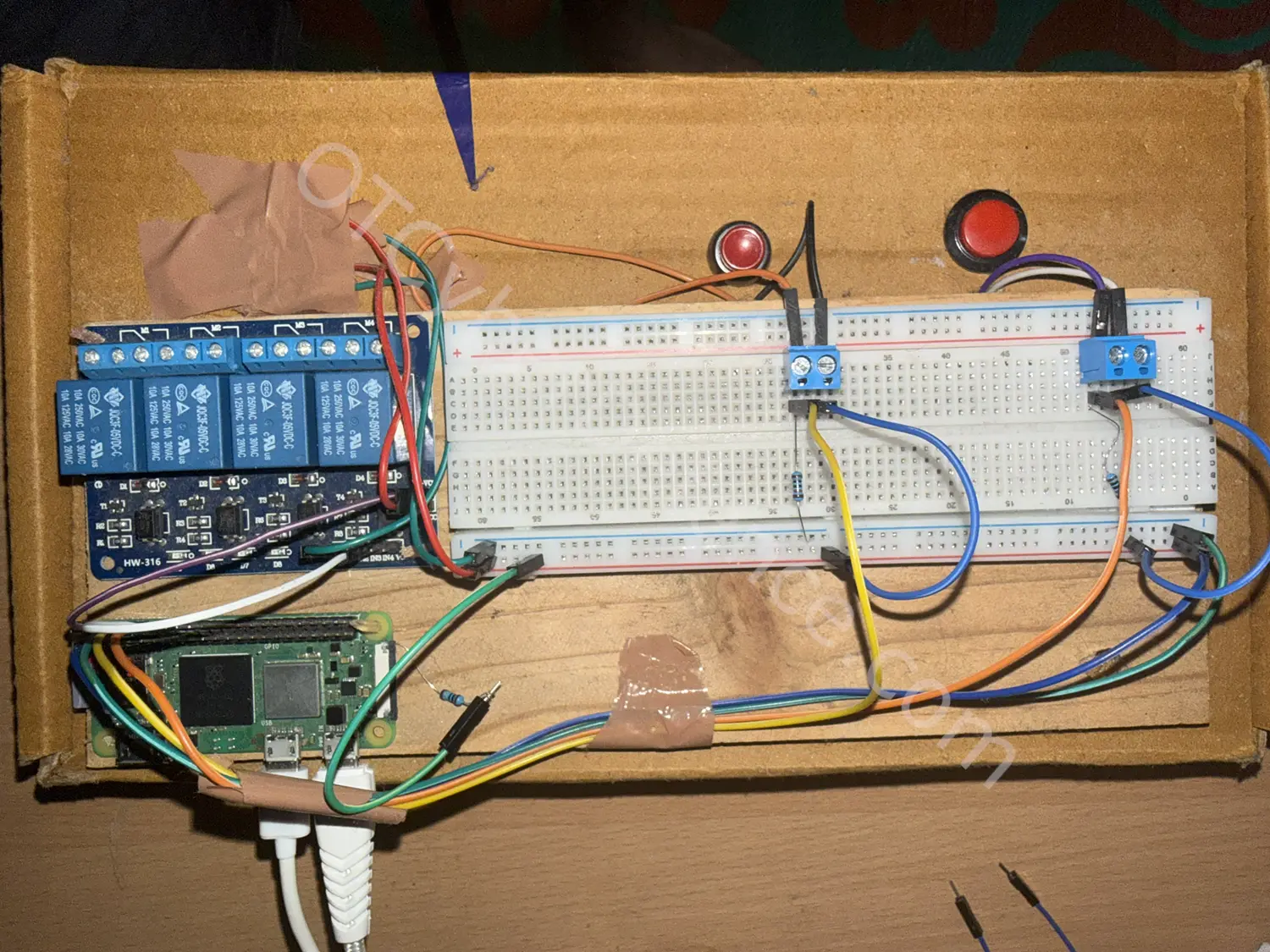 Top View of Breadboard Circuit