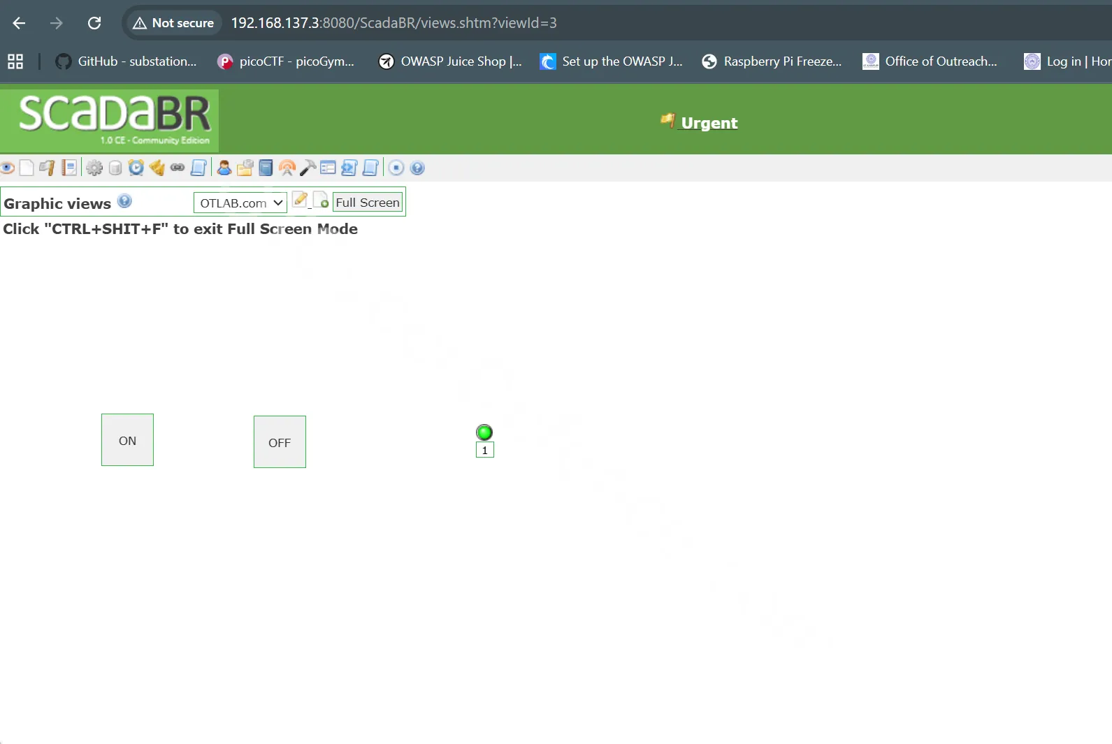 ScadaBR graphical view configuration