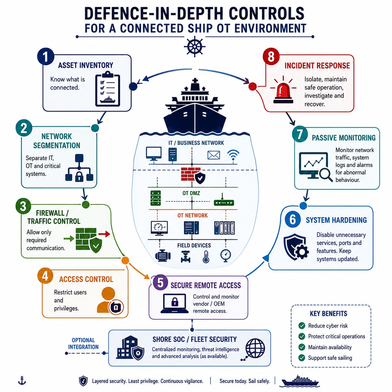 Defence-in-Depth Shipboard Implementation